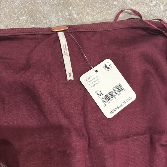 NWT Free People Weila Lace Trim Romper Deep V-Neck Modal Coverup Pomegranate M - Picture 3 of 6